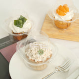 25 Pack | 4inch Clear Disposable Single Cupcake Holder Containers