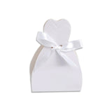 100 Pack White Wedding Dress Candy Gift Boxes, Party Favor Boxes with Ribbon Ties#whtbkgd