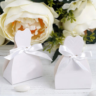 Elegant White Wedding Dress Candy Gift Boxes - Add Sophistication to Your Event