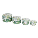Set of 4 Greenery Theme Round Nesting Gift Boxes With Lids#whtbkgd