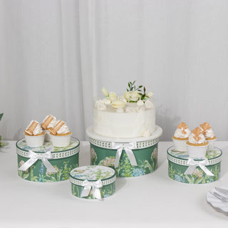 <strong>Versatile White Green Greenery Leaves Gift Boxes</strong>