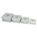Set of 4 White Green Floral Square Nesting Gift Boxes With Lids#whtbkgd