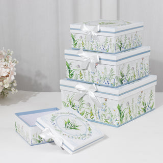 <strong>Embrace Refinement with White Green Floral Favor Boxes</strong>