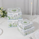 Set of 4 White Green Floral Square Nesting Gift Boxes With Lids