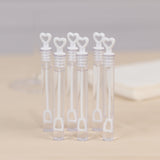 48 Pack White Heart Chemistry Tube Bubbles Bridal Wedding Shower Favor - 4inch