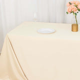 90x132inch Beige Premium Scuba Wrinkle Free Rectangular Tablecloth Seamless Polyester Tablecloth
