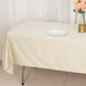 60x102inch Beige Premium Scuba Wrinkle Free Rectangular Tablecloth, Seamless Polyester Tablecloth