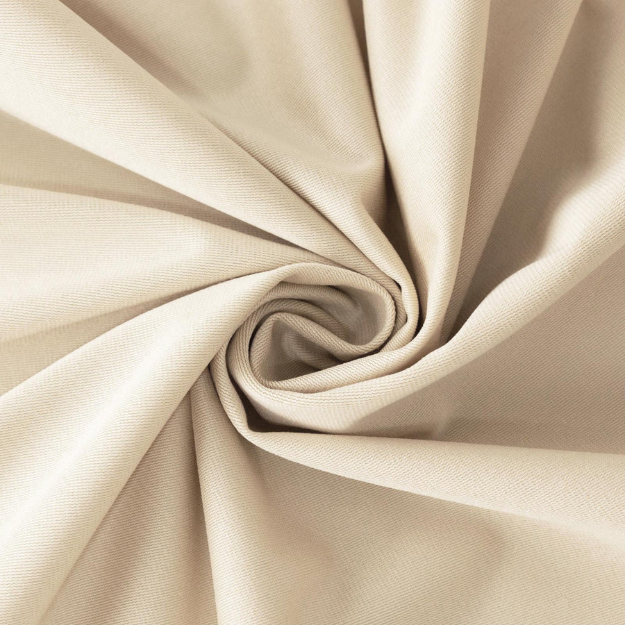 120inch Beige Premium Scuba Wrinkle Free Round Tablecloth Seamless Scuba Polyester Tableclot#whtbkgd
