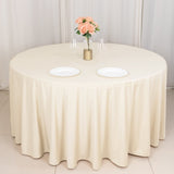 Versatile and Stylish Beige Premium Scuba Wrinkle-Free Round Tablecloth