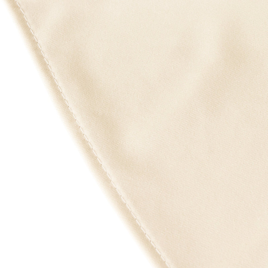 132inch Beige Premium Scuba Wrinkle Free Round Tablecloth, Seamless Scuba Polyester Tablecloth