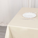 Beige Premium Scuba Wrinkle Free Square Table Overlay, Seamless Scuba Polyester Table Topper