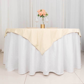 Beige Scuba Polyester Table Overlay: Elevate Your Table Setting