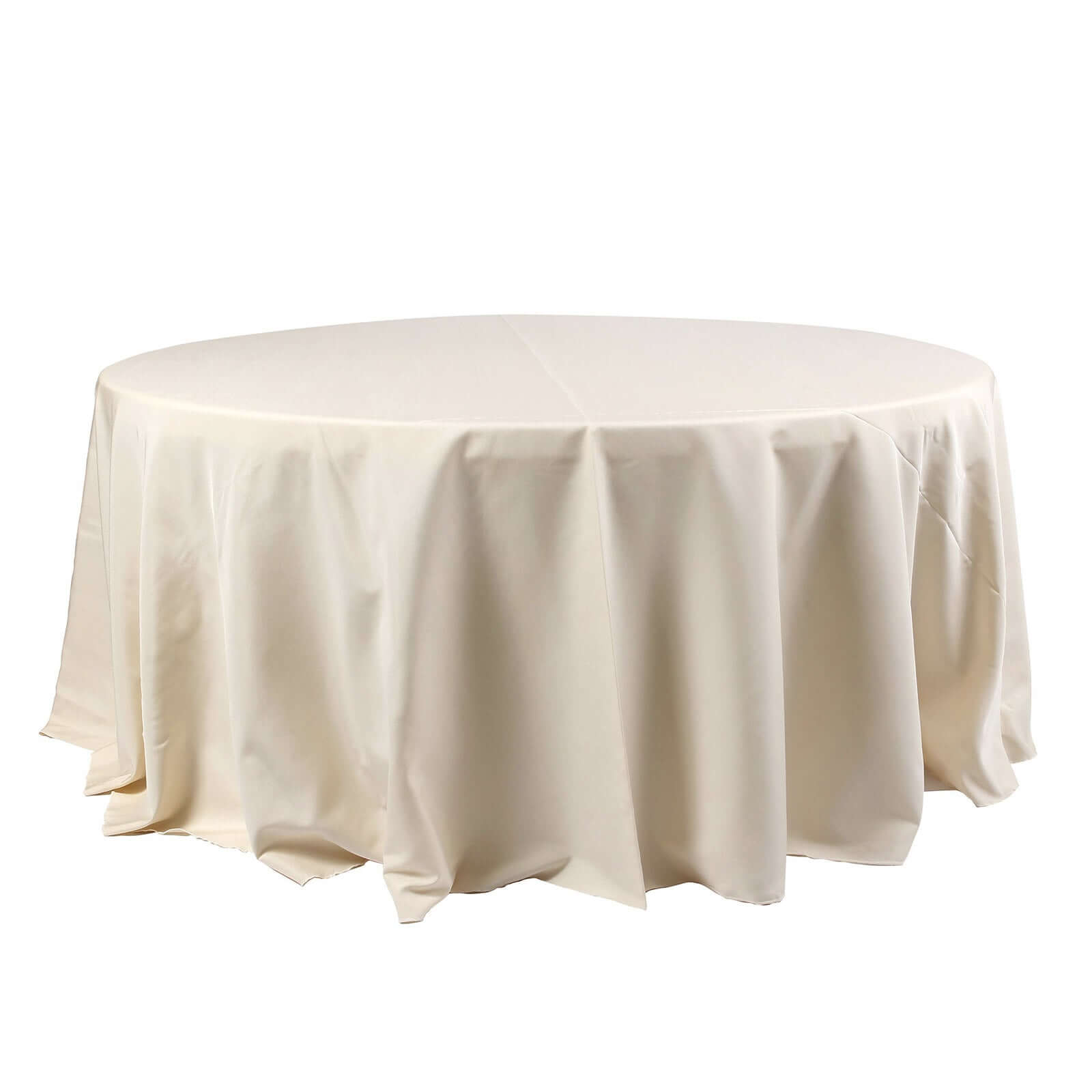 120 In Beige Seamless Polyester Tablecloth