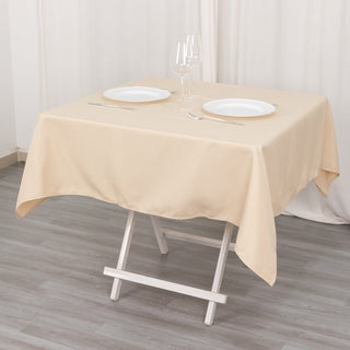 Beige Premium Polyester Square Tablecloth - The Epitome of Elegance