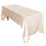 60x126 Beige Satin Rectangular Tablecloth