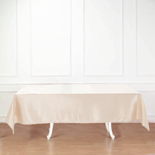 Beige Satin Tablecloth for Elegant Event Decor