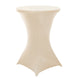 Beige Spandex Stretch Fitted Cocktail Table Cover