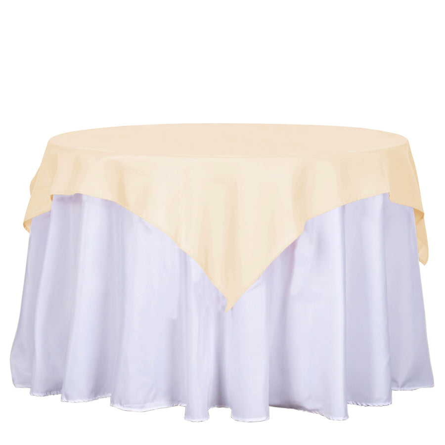 54 inch Beige Square Polyester Tablecloth