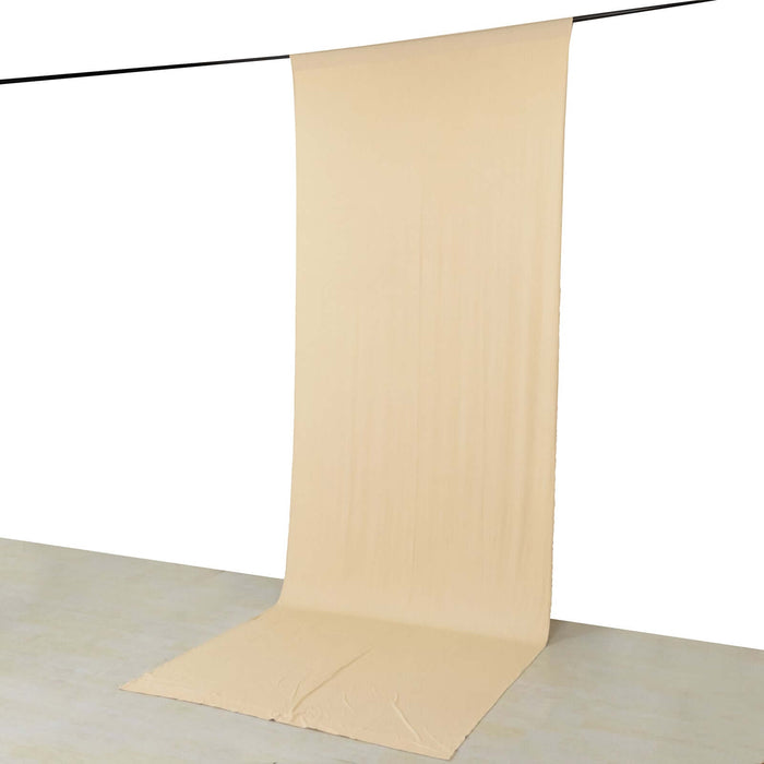 Beige 4-Way Stretch Spandex Photography Backdrop Curtain with Rod Pockets, Drapery Panel