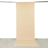 Beige 4-Way Stretch Spandex Photography Backdrop Curtain with Rod Pockets, Drapery Panel