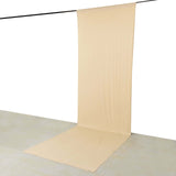 Beige 4-Way Stretch Spandex Photography Backdrop Curtain with Rod Pockets, Drapery Panel