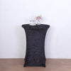 Black Crushed Velvet Spandex Fitted Round Highboy Cocktail Table Cover