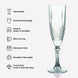 6 Pack | 8oz Black Crystal Cut Reusable Plastic Wedding Flute Glasses