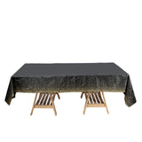 Confetti Dots Waterproof Tablecloth, PVC Rectangle Disposable Tablecloth - Black/Gold