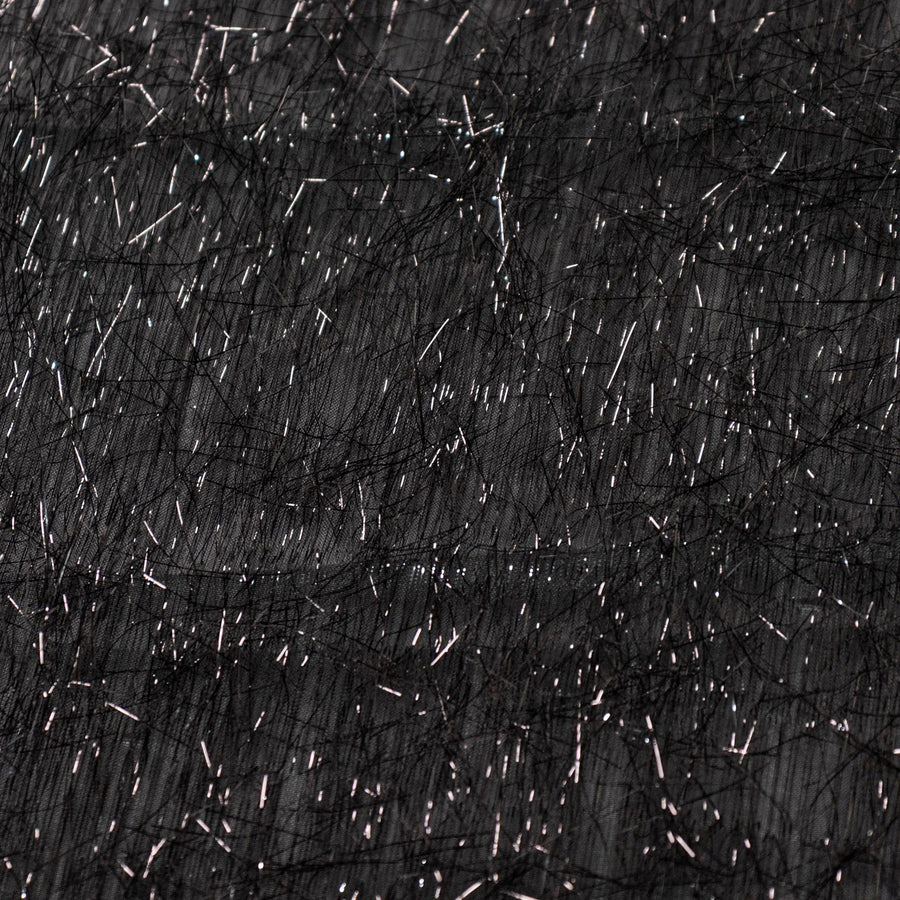 90x156inch Black Metallic Premium Tinsel Shag Rectangular Tablecloth, Shimmery Metallic#whtbkgd