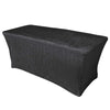 6ft Black Metallic Shimmer Tinsel Spandex Table Cover, Rectangular Fitted Tablecloth#whtbkgd