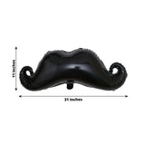 31" Black Mustache Shaped Mylar Balloon, Foil Party Balloons