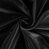 14ft Black Pleated Satin Double Drape Table Skirt#whtbkgd