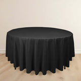 Black Premium Scuba Round Tablecloth, Wrinkle Free Seamless Polyester Tablecloth 108inch