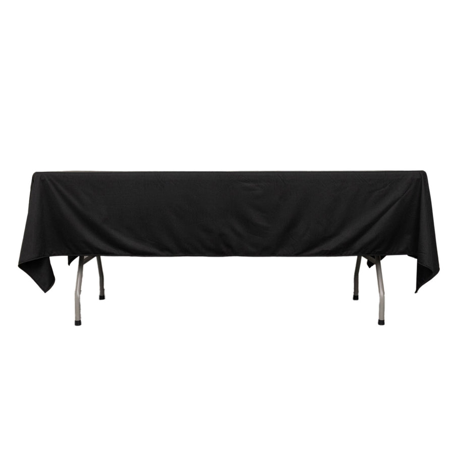 60x102inch Black Premium Scuba Rectangular Tablecloth, Wrinkle Free Polyester Seamless#whtbkgd