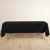 60x102inch Black Premium Scuba Rectangular Tablecloth, Wrinkle Free Polyester Seamless