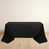 90x156inch Black Premium Scuba Rectangular Tablecloth, Wrinkle Free Polyester Seamless