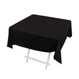 54inch Black Premium Scuba Wrinkle Free Square Tablecloth, Seamless Scuba Polyester Tablecloth