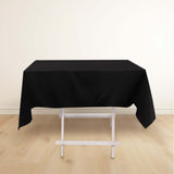 54inch Black Premium Scuba Wrinkle Free Square Tablecloth, Seamless Scuba Polyester Tablecloth