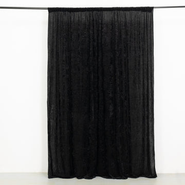 8ftx8ft Black Premium Smooth Velvet Event Curtain Drapes, Privacy Backdrop Event Panel with Rod Pocket