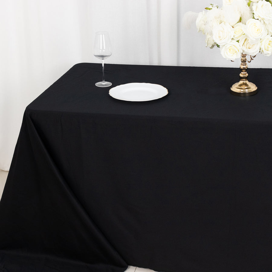 90"x132" Black Rectangle Chambury Casa 100% Cotton Tablecloth