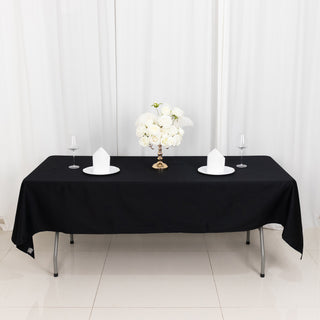 Black Rectangle 100% Cotton Linen Seamless Tablecloth