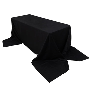 90"x156" Black Rectangle 100% Cotton Linen Seamless Tablecloth