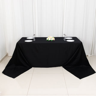 Elegant Black Rectangle Tablecloth for Stylish Events