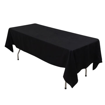 60"x102" Black Rectangle 100% Cotton Linen Seamless Tablecloth