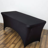 6ft Black Spandex Stretch Fitted Rectangular Tablecloth