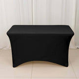 4 Ft Rectangular Spandex Table Cover - Black