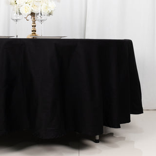 Experience Luxury with the 108" Black Round Tablecloth