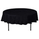 70" Black Round 100% Cotton Linen Seamless Tablecloth | Washable