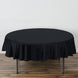 70" Black Round 100% Cotton Linen Seamless Tablecloth | Washable