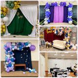 Black Scuba Polyester Event Curtain Drapes, Inherently Flame Resistant Backdrop Event Panel Wrinkle